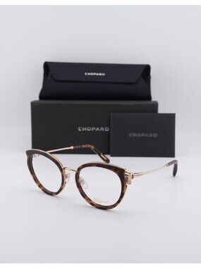 Chopard VCH367S 0909 Cat Eye Eyeglasses 52mm - Havana / Gold